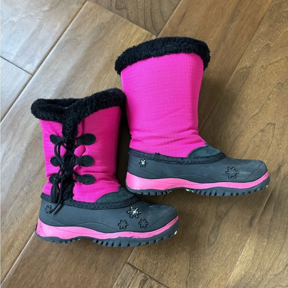 Baffin Kids Pink and Black Winter Snow Boots